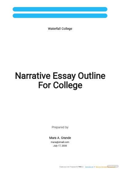 narrative essay outline for college template