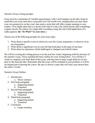 narrative essay outline in pdf