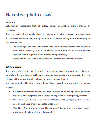 narrative photo report essay