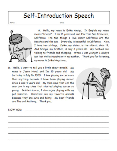 3+ Self Introduction Speech for School Students Examples in PDF  Examples