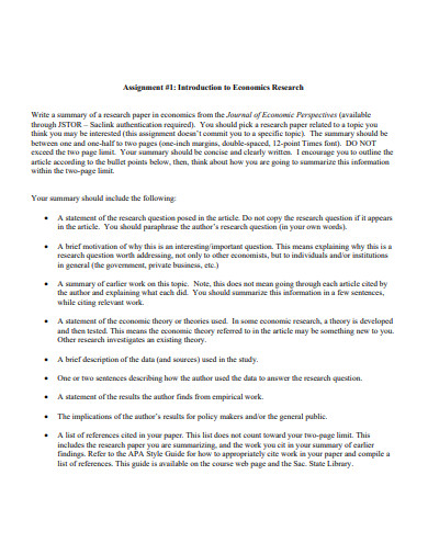 one page research summary in pdf
