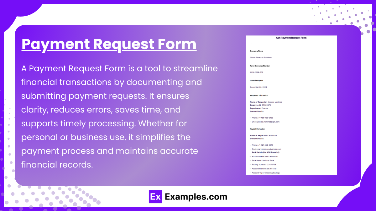 Payment Request Form