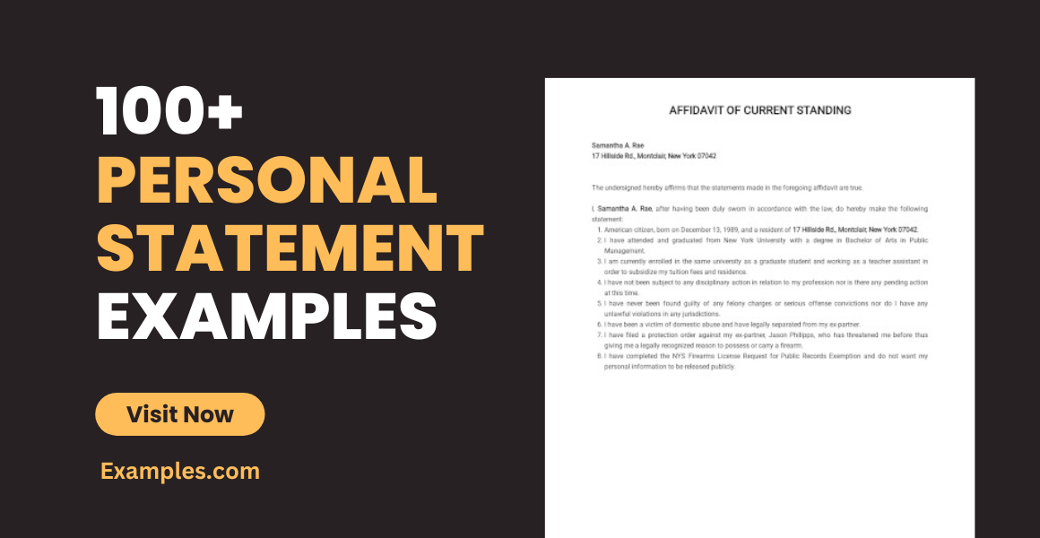 Personal Statement - 100+ Examples, Format, Pdf