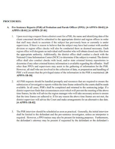 Pre-sentence Report Template