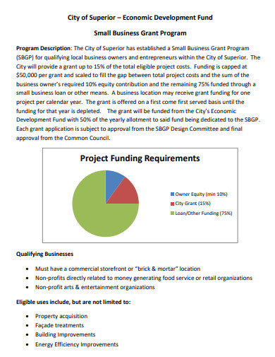 printable project funding requirements