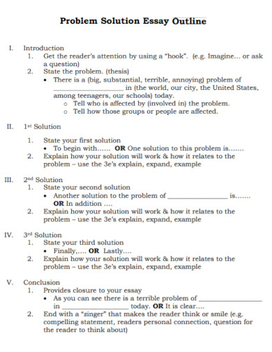 problem solving essay outline