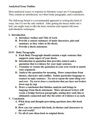 outline of analysis essay