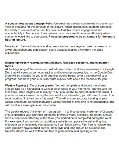 Internship Weekly Report - 12+ Examples, Format, Pdf | Examples