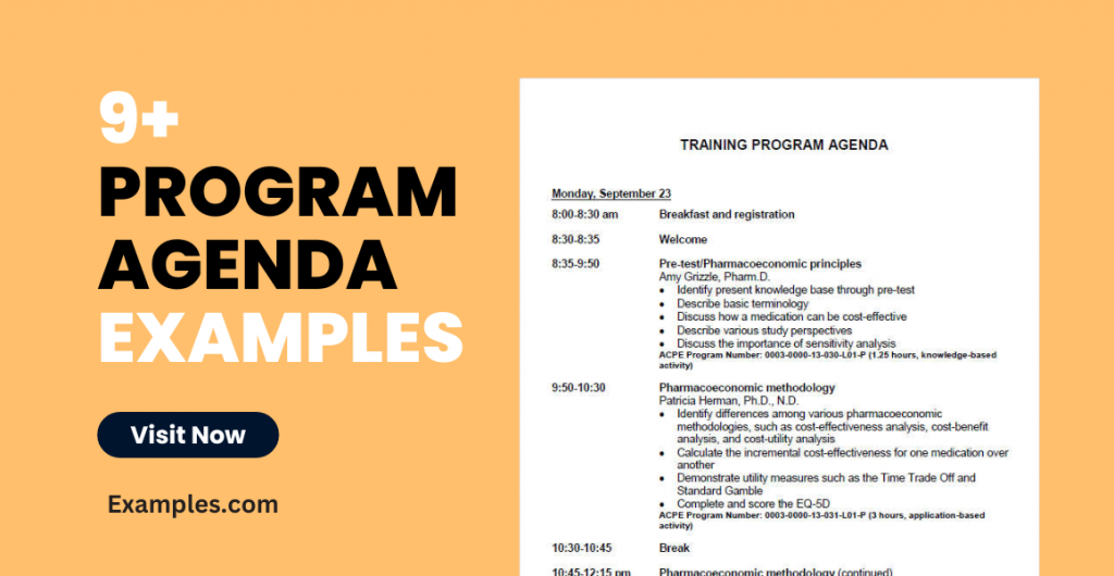 Program Agenda Examples