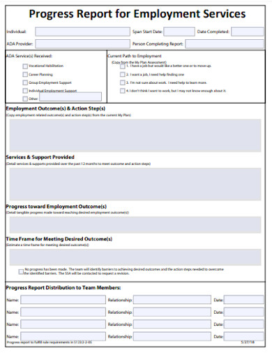 Job Progress Report - 8+ Examples, Format, Pdf | Examples