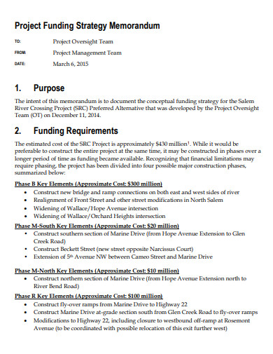 project funding strategy requirements