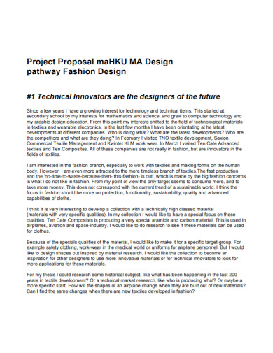 Project Proposal for Fashion Design