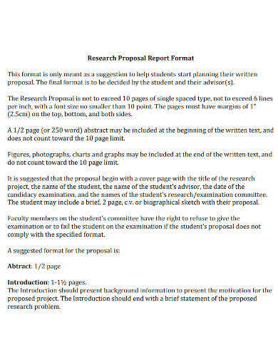 Proposal Report Format