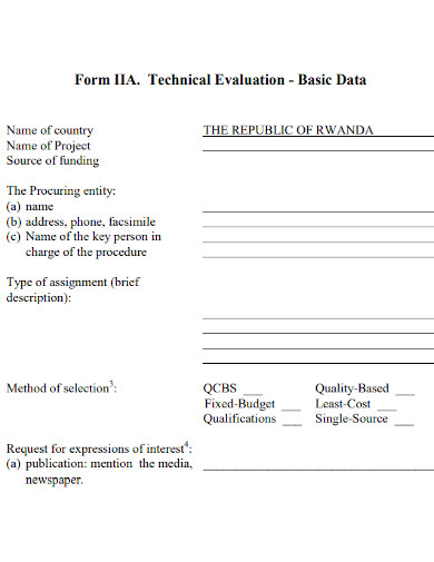 Proposal Technical Evaluation Report