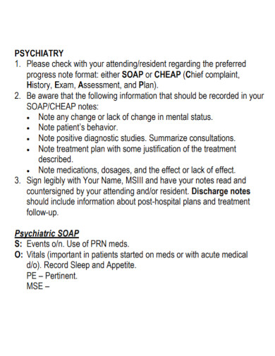 Psychiatric Clerkship SOAP Note