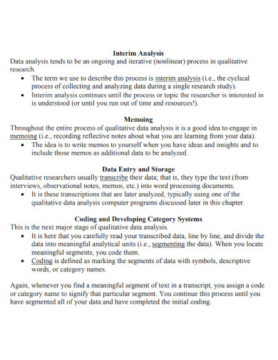 qualitative data interim analysis report