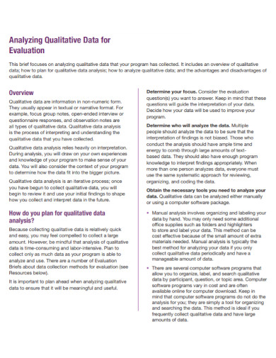 qualitative data for evaluation report
