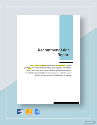 recommendation report template