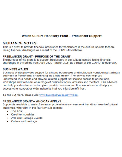 recovery fund freelance statement