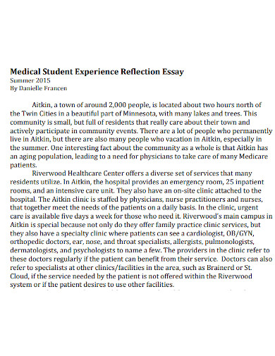 reflective nursing experience essay