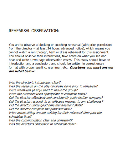 how to write observation essay