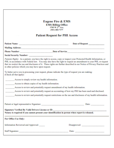 request for patient care report
