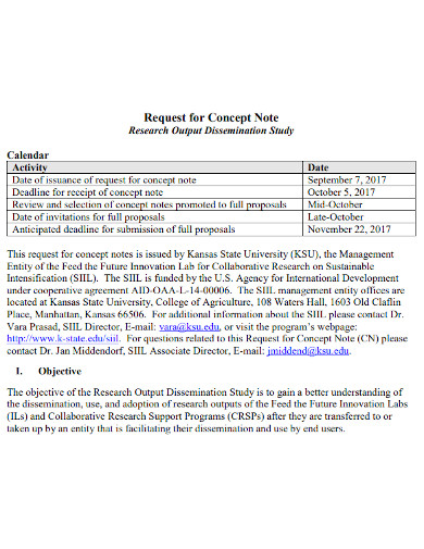 request for research concept notes