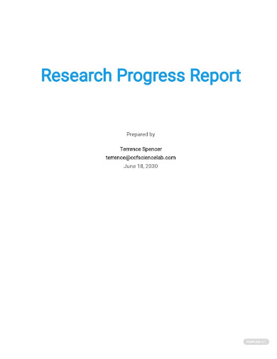 research progress report template