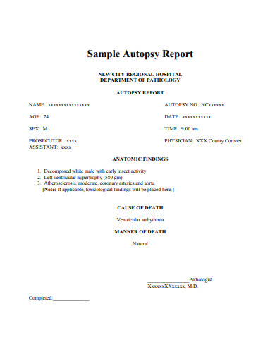 sample autopsy report