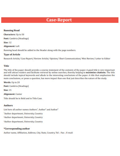 sample case report