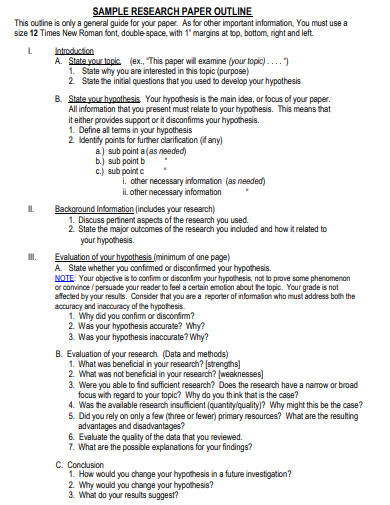 sample research paper outline