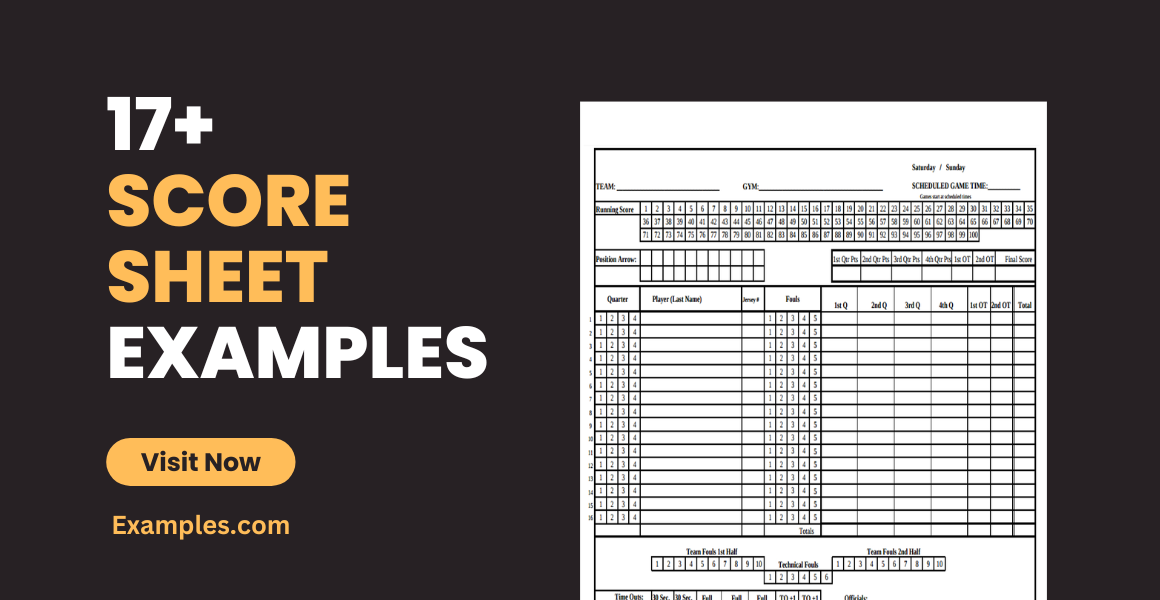 game scorecard template