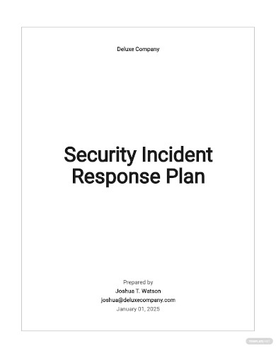 Security Incident Response Plan Template