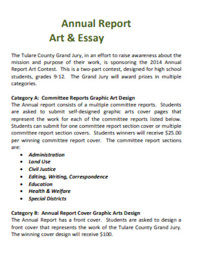 short annual report art and essay