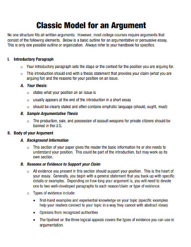 Short Argumentative Essay - 10+ Examples, Format, How To Write, Pdf