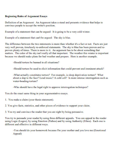 argumentative essay about rules