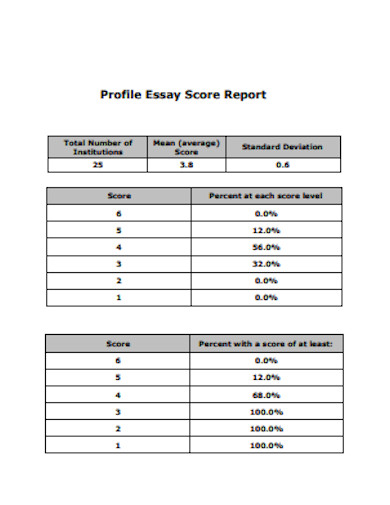 short profile essay score report