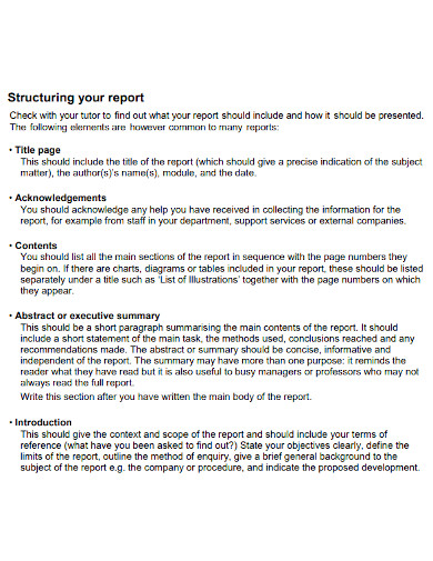 short report presenting for students