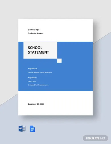 simple school statement template