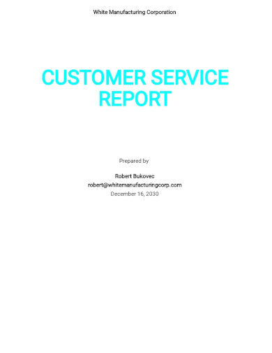 simple customer service report template
