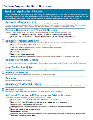 small business loan application checklist
