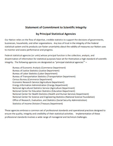 statement of commitment agency