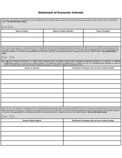 10+ Statements of Interest Examples [ Economic, Provincial, Financial ...