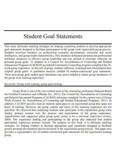 student goal statement