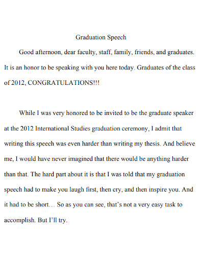 student international studies graduation speech