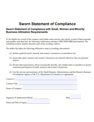 Sworn Statement - 10+ Examples, Format, Pdf | Examples
