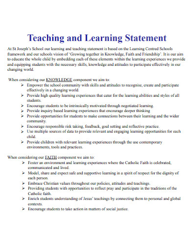 teaching and learning statement