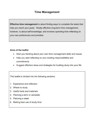 essay on topic time management