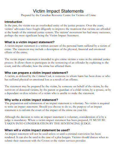 10+ Victim Impact Statement Examples [ Powerful, Victoria, Definition ...