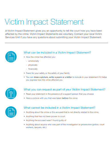 victim impact services statement